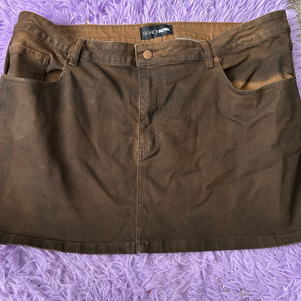 Fashion Nova Brown Mini Skirt Casual